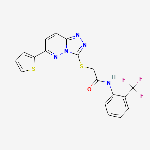 molecular formula C18H12F3N5OS2 B6546086 2-{[6-(thiophen-2-yl)-[1,2,4]triazolo[4,3-b]pyridazin-3-yl]sulfanyl}-N-[2-(trifluoromethyl)phenyl]acetamide CAS No. 891100-79-1