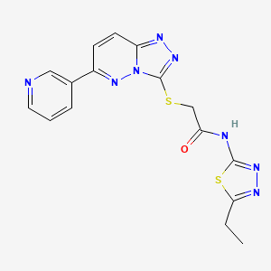 molecular formula C16H14N8OS2 B6546105 N-(5-ethyl-1,3,4-thiadiazol-2-yl)-2-{[6-(pyridin-3-yl)-[1,2,4]triazolo[4,3-b]pyridazin-3-yl]sulfanyl}acetamide CAS No. 891108-61-5