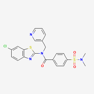 molecular formula C22H19ClN4O3S2 B6546127 N-(6-chloro-1,3-benzothiazol-2-yl)-4-(dimethylsulfamoyl)-N-[(pyridin-3-yl)methyl]benzamide CAS No. 895022-27-2