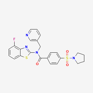 molecular formula C24H21FN4O3S2 B6546134 N-(4-fluoro-1,3-benzothiazol-2-yl)-N-[(pyridin-3-yl)methyl]-4-(pyrrolidine-1-sulfonyl)benzamide CAS No. 887459-24-7
