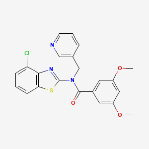 molecular formula C22H18ClN3O3S B6546141 N-(4-chloro-1,3-benzothiazol-2-yl)-3,5-dimethoxy-N-[(pyridin-3-yl)methyl]benzamide CAS No. 895015-55-1