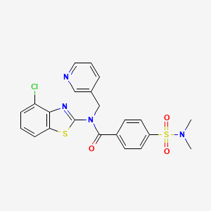 molecular formula C22H19ClN4O3S2 B6546143 N-(4-chloro-1,3-benzothiazol-2-yl)-4-(dimethylsulfamoyl)-N-[(pyridin-3-yl)methyl]benzamide CAS No. 895015-76-6