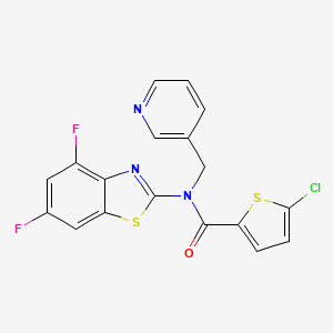 molecular formula C18H10ClF2N3OS2 B6546163 5-chloro-N-(4,6-difluoro-1,3-benzothiazol-2-yl)-N-[(pyridin-3-yl)methyl]thiophene-2-carboxamide CAS No. 895436-14-3