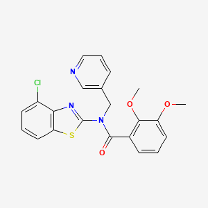 molecular formula C22H18ClN3O3S B6546180 N-(4-chloro-1,3-benzothiazol-2-yl)-2,3-dimethoxy-N-[(pyridin-3-yl)methyl]benzamide CAS No. 895439-61-9
