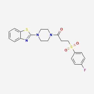 molecular formula C20H20FN3O3S2 B6546194 1-[4-(1,3-benzothiazol-2-yl)piperazin-1-yl]-3-(4-fluorobenzenesulfonyl)propan-1-one CAS No. 903335-57-9