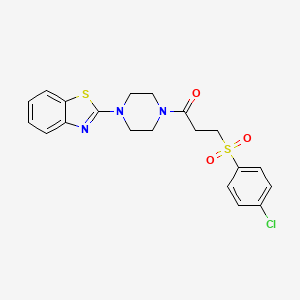 molecular formula C20H20ClN3O3S2 B6546201 1-[4-(1,3-benzothiazol-2-yl)piperazin-1-yl]-3-(4-chlorobenzenesulfonyl)propan-1-one CAS No. 895462-60-9
