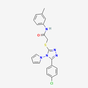 molecular formula C21H18ClN5OS B6546202 2-{[5-(4-chlorophenyl)-4-(1H-pyrrol-1-yl)-4H-1,2,4-triazol-3-yl]sulfanyl}-N-(3-methylphenyl)acetamide CAS No. 896308-50-2