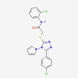 N-(2-chlorophenyl)-2-{[5-(4-chlorophenyl)-4-(1H-pyrrol-1-yl)-4H-1,2,4-triazol-3-yl]sulfanyl}acetamide