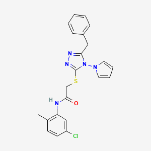 molecular formula C22H20ClN5OS B6546211 2-{[5-benzyl-4-(1H-pyrrol-1-yl)-4H-1,2,4-triazol-3-yl]sulfanyl}-N-(5-chloro-2-methylphenyl)acetamide CAS No. 896303-29-0