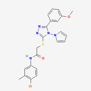 molecular formula C22H20BrN5O2S B6546245 N-(4-bromo-3-methylphenyl)-2-{[5-(3-methoxyphenyl)-4-(1H-pyrrol-1-yl)-4H-1,2,4-triazol-3-yl]sulfanyl}acetamide CAS No. 896319-05-4