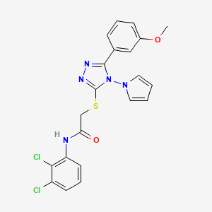 molecular formula C21H17Cl2N5O2S B6546252 N-(2,3-dichlorophenyl)-2-{[5-(3-methoxyphenyl)-4-(1H-pyrrol-1-yl)-4H-1,2,4-triazol-3-yl]sulfanyl}acetamide CAS No. 896318-74-4