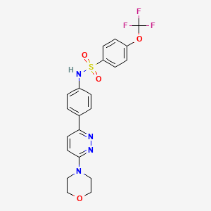 molecular formula C21H19F3N4O4S B6546267 N-{4-[6-(morpholin-4-yl)pyridazin-3-yl]phenyl}-4-(trifluoromethoxy)benzene-1-sulfonamide CAS No. 946347-07-5