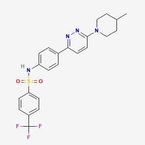 molecular formula C23H23F3N4O2S B6546282 N-{4-[6-(4-methylpiperidin-1-yl)pyridazin-3-yl]phenyl}-4-(trifluoromethyl)benzene-1-sulfonamide CAS No. 946239-53-8