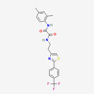 molecular formula C22H20F3N3O2S B6546298 N'-(2,4-dimethylphenyl)-N-(2-{2-[4-(trifluoromethyl)phenyl]-1,3-thiazol-4-yl}ethyl)ethanediamide CAS No. 897453-38-2