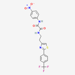 molecular formula C20H15F3N4O4S B6546303 N'-(4-nitrophenyl)-N-(2-{2-[4-(trifluoromethyl)phenyl]-1,3-thiazol-4-yl}ethyl)ethanediamide CAS No. 896367-19-4