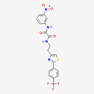 molecular formula C20H15F3N4O4S B6546310 N'-(3-nitrophenyl)-N-(2-{2-[4-(trifluoromethyl)phenyl]-1,3-thiazol-4-yl}ethyl)ethanediamide CAS No. 896368-18-6