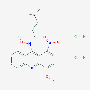 molecular formula C19H24Cl2N4O4 B065464 1,3-Propanediamine, N,N-dimethyl-N'-(4-methoxy-1-nitro-9-acridinyl)-, N-oxide, dihydrochloride CAS No. 176915-29-0