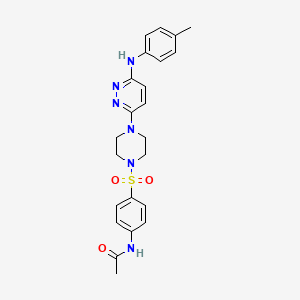 molecular formula C23H26N6O3S B6546414 N-{4-[(4-{6-[(4-methylphenyl)amino]pyridazin-3-yl}piperazin-1-yl)sulfonyl]phenyl}acetamide CAS No. 886890-01-3