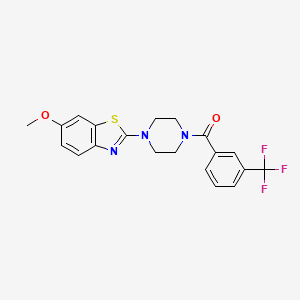 molecular formula C20H18F3N3O2S B6546417 6-methoxy-2-{4-[3-(trifluoromethyl)benzoyl]piperazin-1-yl}-1,3-benzothiazole CAS No. 897468-95-0