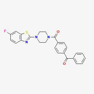 molecular formula C25H20FN3O2S B6546419 2-[4-(4-benzoylbenzoyl)piperazin-1-yl]-6-fluoro-1,3-benzothiazole CAS No. 897472-19-4