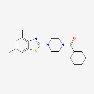 molecular formula C20H27N3OS B6546439 2-(4-cyclohexanecarbonylpiperazin-1-yl)-4,6-dimethyl-1,3-benzothiazole CAS No. 897483-78-2