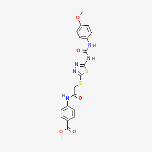 molecular formula C20H19N5O5S2 B6546576 methyl 4-{2-[(5-{[(4-methoxyphenyl)carbamoyl]amino}-1,3,4-thiadiazol-2-yl)sulfanyl]acetamido}benzoate CAS No. 946216-32-6