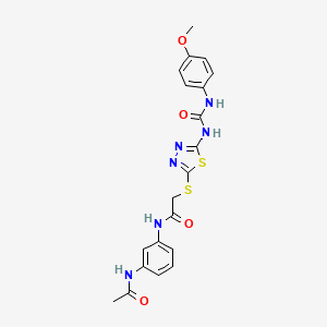 N-(3-acetamidophenyl)-2-[(5-{[(4-methoxyphenyl)carbamoyl]amino}-1,3,4-thiadiazol-2-yl)sulfanyl]acetamide