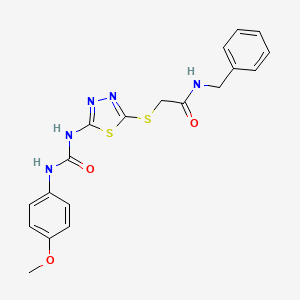molecular formula C19H19N5O3S2 B6546590 N-benzyl-2-[(5-{[(4-methoxyphenyl)carbamoyl]amino}-1,3,4-thiadiazol-2-yl)sulfanyl]acetamide CAS No. 946268-47-9