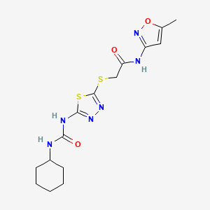 2-({5-[(cyclohexylcarbamoyl)amino]-1,3,4-thiadiazol-2-yl}sulfanyl)-N-(5-methyl-1,2-oxazol-3-yl)acetamide