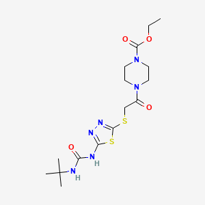 ethyl 4-[2-({5-[(tert-butylcarbamoyl)amino]-1,3,4-thiadiazol-2-yl}sulfanyl)acetyl]piperazine-1-carboxylate