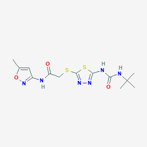 B6546622 2-({5-[(tert-butylcarbamoyl)amino]-1,3,4-thiadiazol-2-yl}sulfanyl)-N-(5-methyl-1,2-oxazol-3-yl)acetamide CAS No. 886941-37-3