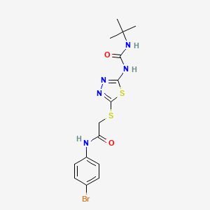 N-(4-bromophenyl)-2-({5-[(tert-butylcarbamoyl)amino]-1,3,4-thiadiazol-2-yl}sulfanyl)acetamide