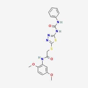 N-(2,5-dimethoxyphenyl)-2-({5-[(phenylcarbamoyl)amino]-1,3,4-thiadiazol-2-yl}sulfanyl)acetamide
