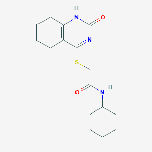 molecular formula C16H23N3O2S B6546643 N-cyclohexyl-2-[(2-oxo-1,2,5,6,7,8-hexahydroquinazolin-4-yl)sulfanyl]acetamide CAS No. 946217-94-3