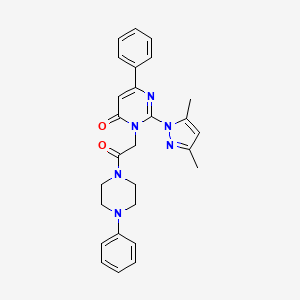 2-(3,5-dimethyl-1H-pyrazol-1-yl)-3-[2-oxo-2-(4-phenylpiperazin-1-yl)ethyl]-6-phenyl-3,4-dihydropyrimidin-4-one