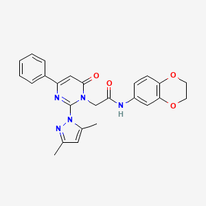 N-(2,3-dihydro-1,4-benzodioxin-6-yl)-2-[2-(3,5-dimethyl-1H-pyrazol-1-yl)-6-oxo-4-phenyl-1,6-dihydropyrimidin-1-yl]acetamide