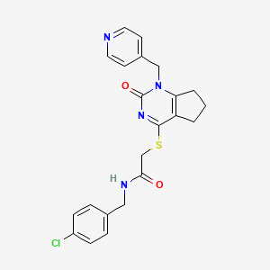 N-[(4-chlorophenyl)methyl]-2-({2-oxo-1-[(pyridin-4-yl)methyl]-1H,2H,5H,6H,7H-cyclopenta[d]pyrimidin-4-yl}sulfanyl)acetamide