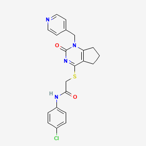 N-(4-chlorophenyl)-2-({2-oxo-1-[(pyridin-4-yl)methyl]-1H,2H,5H,6H,7H-cyclopenta[d]pyrimidin-4-yl}sulfanyl)acetamide