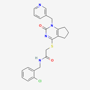 N-[(2-chlorophenyl)methyl]-2-({2-oxo-1-[(pyridin-3-yl)methyl]-1H,2H,5H,6H,7H-cyclopenta[d]pyrimidin-4-yl}sulfanyl)acetamide