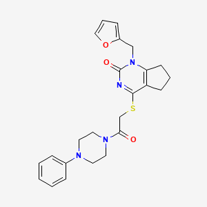 1-[(furan-2-yl)methyl]-4-{[2-oxo-2-(4-phenylpiperazin-1-yl)ethyl]sulfanyl}-1H,2H,5H,6H,7H-cyclopenta[d]pyrimidin-2-one