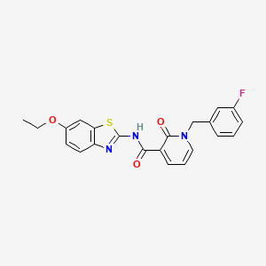 molecular formula C22H18FN3O3S B6546713 N-(6-ethoxy-1,3-benzothiazol-2-yl)-1-[(3-fluorophenyl)methyl]-2-oxo-1,2-dihydropyridine-3-carboxamide CAS No. 946301-59-3