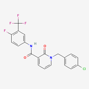1-[(4-chlorophenyl)methyl]-N-[4-fluoro-3-(trifluoromethyl)phenyl]-2-oxo-1,2-dihydropyridine-3-carboxamide