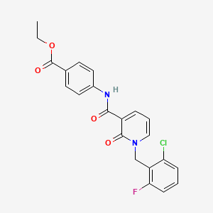 molecular formula C22H18ClFN2O4 B6546745 ethyl 4-{1-[(2-chloro-6-fluorophenyl)methyl]-2-oxo-1,2-dihydropyridine-3-amido}benzoate CAS No. 946247-67-2