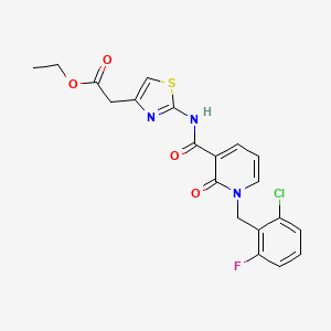 ethyl 2-(2-{1-[(2-chloro-6-fluorophenyl)methyl]-2-oxo-1,2-dihydropyridine-3-amido}-1,3-thiazol-4-yl)acetate