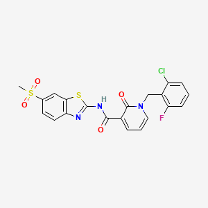 1-[(2-chloro-6-fluorophenyl)methyl]-N-(6-methanesulfonyl-1,3-benzothiazol-2-yl)-2-oxo-1,2-dihydropyridine-3-carboxamide