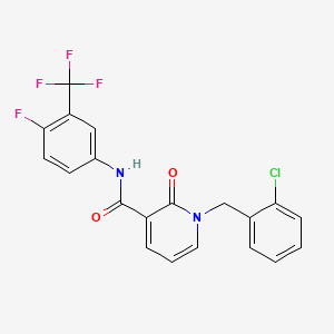 molecular formula C20H13ClF4N2O2 B6546772 1-[(2-chlorophenyl)methyl]-N-[4-fluoro-3-(trifluoromethyl)phenyl]-2-oxo-1,2-dihydropyridine-3-carboxamide CAS No. 946356-64-5