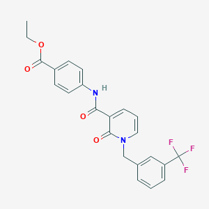molecular formula C23H19F3N2O4 B6546775 ethyl 4-(2-oxo-1-{[3-(trifluoromethyl)phenyl]methyl}-1,2-dihydropyridine-3-amido)benzoate CAS No. 946254-28-0