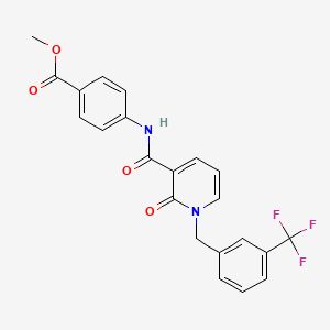 molecular formula C22H17F3N2O4 B6546780 methyl 4-(2-oxo-1-{[3-(trifluoromethyl)phenyl]methyl}-1,2-dihydropyridine-3-amido)benzoate CAS No. 946331-43-7