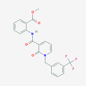 molecular formula C22H17F3N2O4 B6546787 methyl 2-(2-oxo-1-{[3-(trifluoromethyl)phenyl]methyl}-1,2-dihydropyridine-3-amido)benzoate CAS No. 946378-54-7