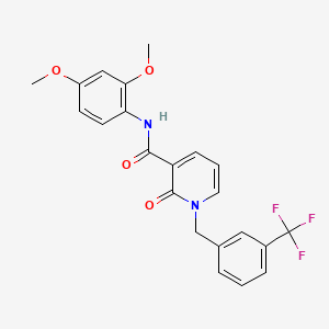 molecular formula C22H19F3N2O4 B6546789 N-(2,4-dimethoxyphenyl)-2-oxo-1-{[3-(trifluoromethyl)phenyl]methyl}-1,2-dihydropyridine-3-carboxamide CAS No. 946331-45-9